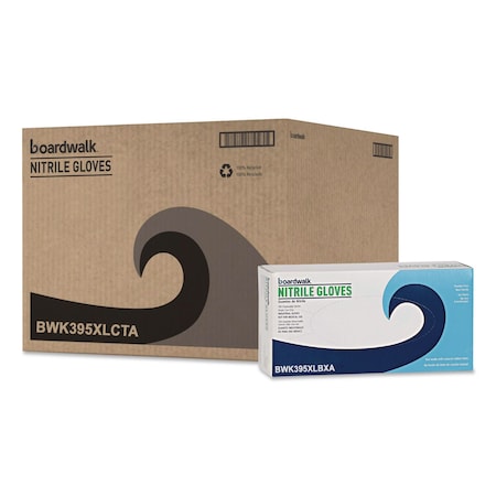 Boardwalk 395 Series, Disposable Gloves, 5 mil Palm, Nitrile, Powder-Free, XL, 1000 PK, Blue 395XLCTA