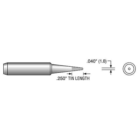 Plato Soldering Tip, 0.04 in Rounded Tip, 900M-T18-B, For Use With Hakko FX-888E, FX-8801, 936 and 937 HS-4785
