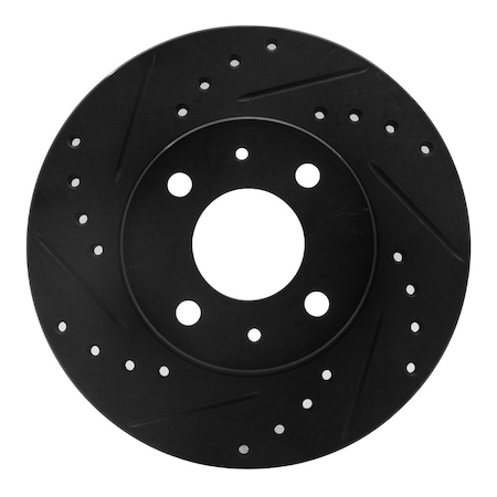 Dynamic Friction Co DFC Brake Rotor - Drilled and Slotted - Black 633-67037L