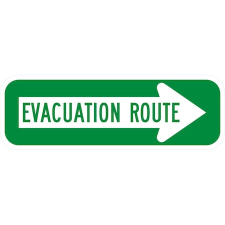 Lyle Evacuation Route >, 18x6, Diamond Grade, White G-11377-DG_18x6