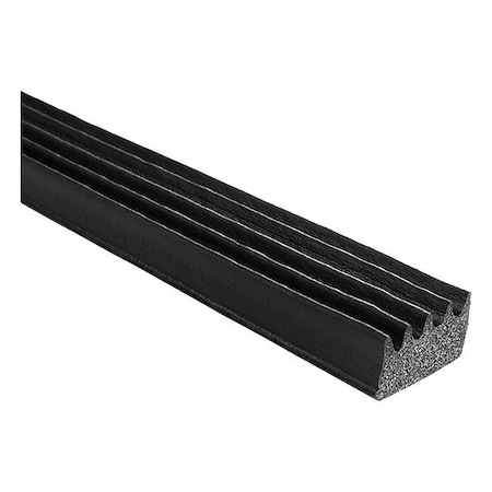 Trim Lok Inc Ribbed Seal, Black, 500 ft L X103HT-500