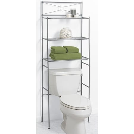 Zenna Home Bathroom Spacesaver, 3-Shelf, Steel, Nickel 2623NN