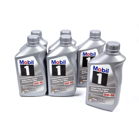 Mobil 1 122377 15W-50 Synthetic Motor Oil - 1 qt, 6PK MOB122377