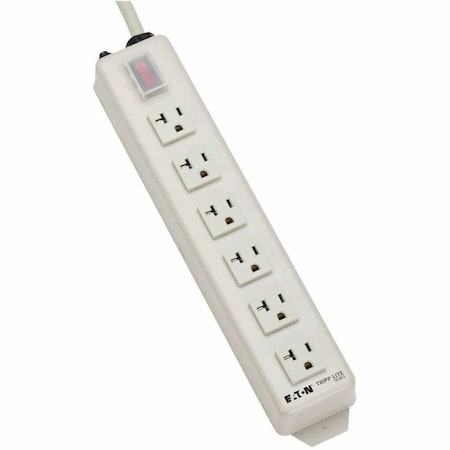 Tripp Lite Outlet Strip, SJT, 6 5-15/20R, 5-20P, 15 ft., Light Gray TLM615NC20