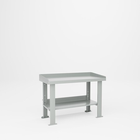 Pucel Steel Workbench, 48 in W x 24 in D x 32 1/2 - 37 1/2 in H, Putty BS-2448-34-PU