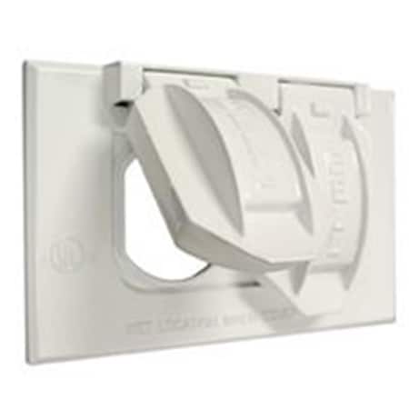 Bell 51801 Horizontal Duplex Single Gang Weatherproof Cover White 4101028