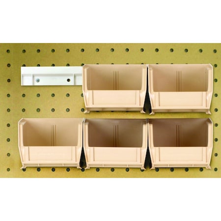 Quantum Storage Systems ULTRA HANGING SYSTEM W/RAILS AND 6 IVORY BINS HNS220IV