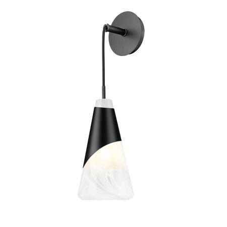 Z-Lite Aimie 1-Light Wall Sconce, 6 in W, Matte Black 828-1S-MB
