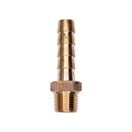 Auveco Brass Hose Barb 1/4in To Male Pipe 1/8in Adapter, 10PK 425