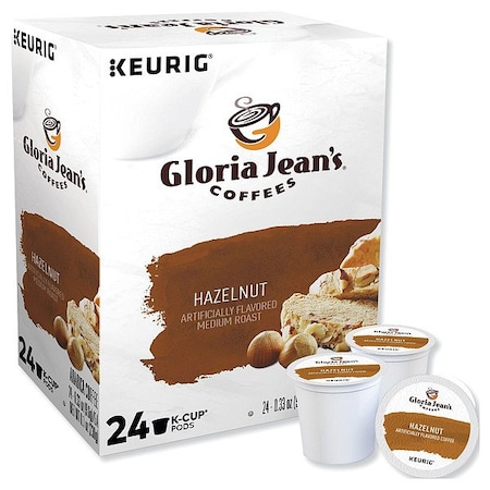Gloria Jeans Coffee, Hazelnut, Pod, Caffeinated, Ground, 1.98 lb, 96 PK DIE-60051052