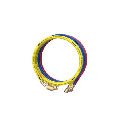 Navac LOW LOSS REFRIGERANT HOSE SET WITH A2L ADAPTER, 1/4in FITTINGS, 5ft, 45 Degrees, 3-PACK NH5SLL
