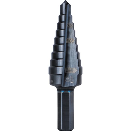 Klein Tools Step Drill Bit Double Fluted No 3, 1/4 to 3/4-Inch KTSB03