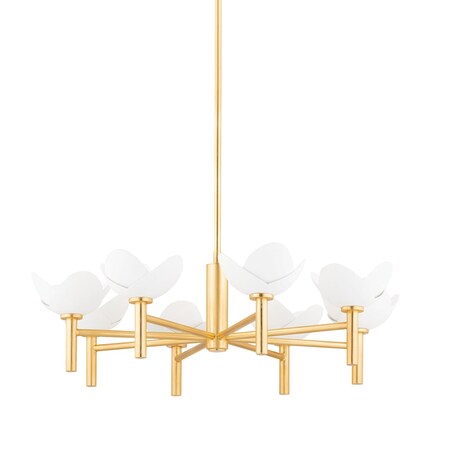 Hudson Valley Lighting Dawson 8 Light Chandelier 33.75 In. Gold Leaf/White Plaster 3034-GL/WP