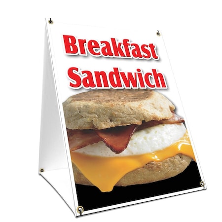 Signmission Breakfast Sandwich, 24 Inch x 18 Inch A-frame Yard Sign, Plastic Sign SBC-1824-Breakfast Sandwich