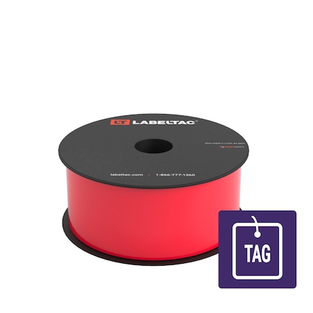Labeltac Tear-Resistant Tag Stock 2in x 100ft LT4/LTPX, Red LT204TAG