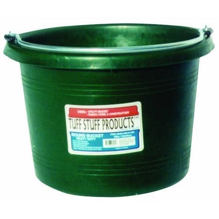 Tuff Stuff Products 8 qt. Round Bucket, Forest Green RN-FG