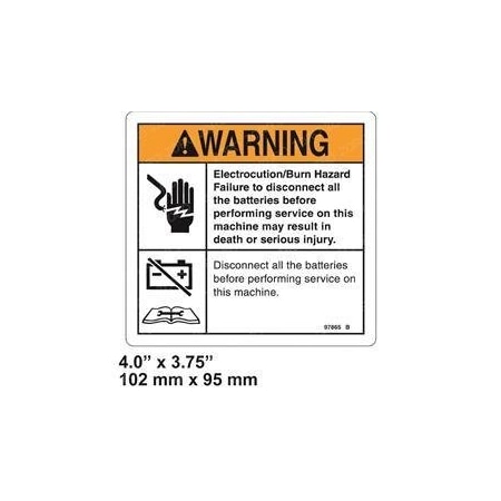 Genie REPLACEMENT DECAL WARN ELECTRO HAZARD 97865