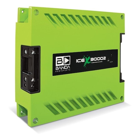 Banda ICE X 3001 One Channel 3000 Watts Max 2 Ohm Car Audio Mono Amplifier w/Bass Boost Highpass Filter ICEX3000.2GREEN