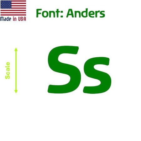 Aacc Self-Adhesive Vinyl Letter: s, Scale: 11 in. Color: Green Font: Anders by, 24PK AACC-Anders-ls-Green-I11x24