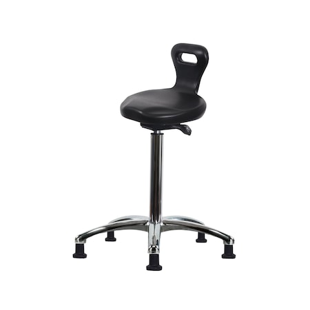 Blue Ridge Ergonomics Polyurethane ESD Serpent Sit-Stand with ESD Stationary Glides in ESD Black Polyurethane ESD-PSPHBST-CR-NF-EG