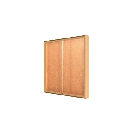 Ghent Wall Case 48x48x4, Cork, Oak 88-4848CK-GD