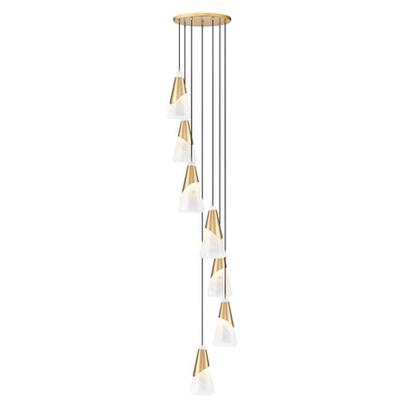 Z-Lite Aimie 7-Light Chandelier, 18 in W x 16 in H, Modern Gold 828P7-7R-MGLD