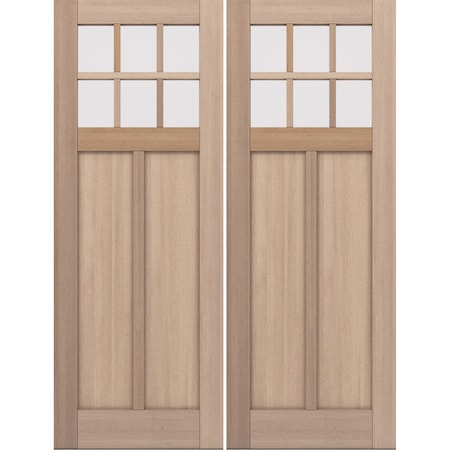 Doornmore CRF-P2G6, 74.5" x 98" ( 2x36" Door) Left Hand, Mahogany SDL 6 Lite Exterior Door CRF-P2G6-SW-3696_2_LI
