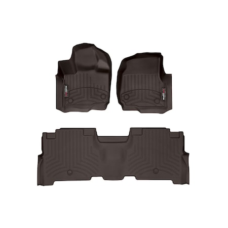 Weathertech Cocoa, Front and Rear Floorliners 471665-1-2
