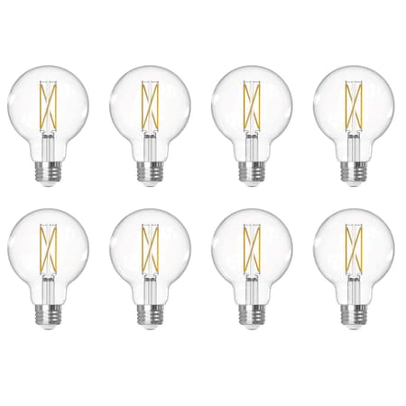 Bulbrite 60-Watt Equivalent Dimmable Clear Filament G25 Medium (E26) LED Bulb, 4000K, 8PK 861631