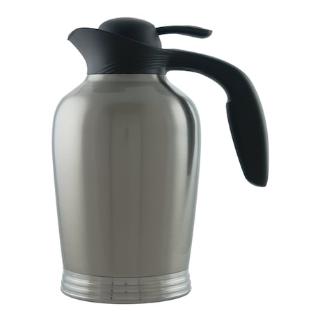 Service Ideas ErgoServ Carafe, 1.5 Liter 50.7 oz., Brushed Stainless/Black 10-00008-000