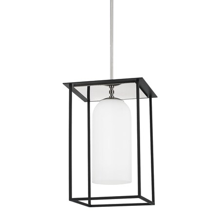 Mitzi Teres 1 Light Pendant 21.75 In. Polished Nickel/Textured Black H644701S-PN/TBK