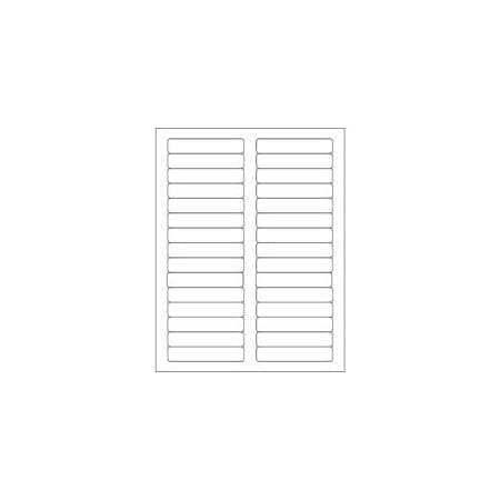 Bubblefast 3 7/16 x 2/3'' White Rectangle Laser Labels-30 Labels per Sheet BFLL120