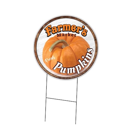 Signmission Farmers Market Pumpkins Double Sided Corrugated Plastic Circle Yard Sign, C-16-CIR-DS-WS- Pumpkins C-16-CIR-DS-WS- Pumpkins