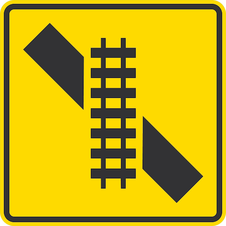 Lyle Skewed Crossing Symbol, 24x24, High Intensity Prismatic, Yellow G-13240-HI_24x24