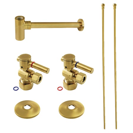 Kingston Brass Plumbing Sink Trim Kit with Bottle Trap, Brushed Brass CC53307DLLKB40
