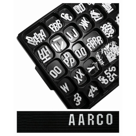 Aarco Universal Single Tab Changeable Letters, 1, 5'' Gothic Style Typeface, 276 Characters per Set GFD1.5