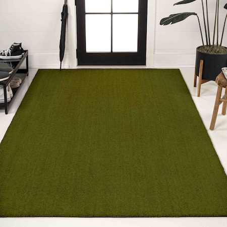 Jonathan Y Peater Classic Casual Commercial Natural Coir Green 6 ft. x 9 ft. Indoor/Outdoor Mat CHG100F-6