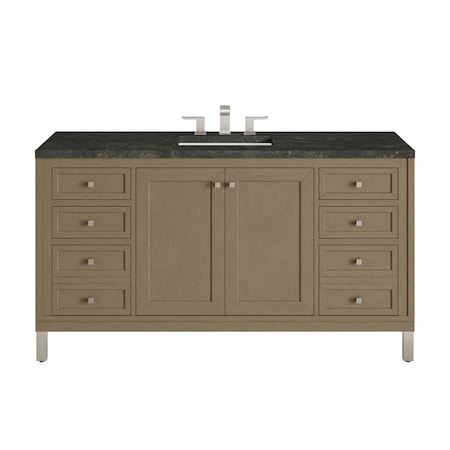 James Martin Vanities Chicago 60" Single Vanity, Walnut Whisper, w/ 3 CM Phantome Eclos Top 503-V60S-WLW-3PHT