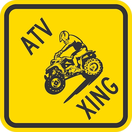 Lyle ATV Xing (w/graphic), 12x12, Engineer Grade, Yellow G-1989-EG_12x12