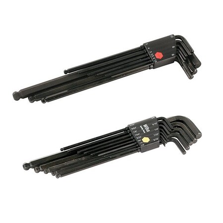 Wiha Hex Key Set, Steel, 22 pc 36995
