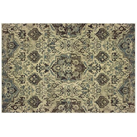 Oriental Weavers Raleigh Indoor Casual Oriental Rectangle Area Rug, Ivory 9 ft. 10 in. x 12 ft. 10 in. R8027J300390ST