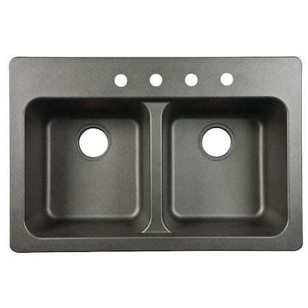 Kindred KINDRED FTB904BX Kitchen Sink, Top Mounting, Tectonite, Black FTB904BX