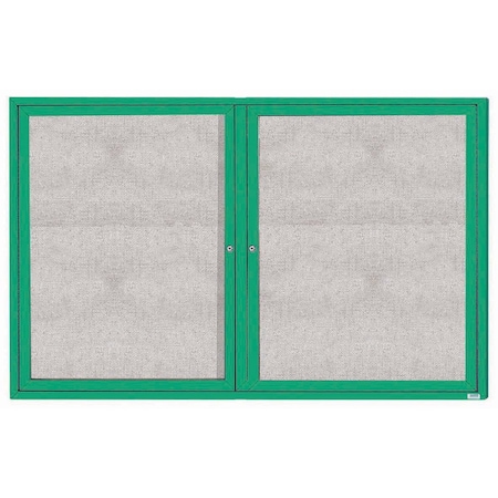 Aarco Outdoor Enclosed Bulletin Board w/ Al Frame, Powder Coated Green, 48''Hx72''W ODCC4872RG