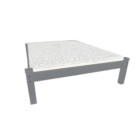 Homeroots Gray Solid Wood Queen Bed Frame 546723