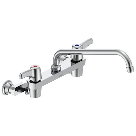 Delta Commercial 28C3 / 28C4 / 28C6 Two Handle 8 In Wallmount Service Sink Faucet In Chrome 28C4443-AC