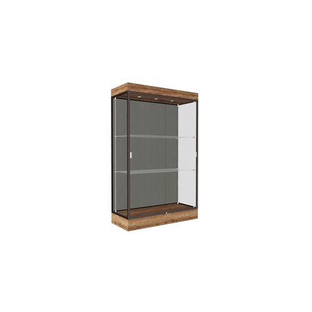 Ghent 76''H x 48''W x 20''D Edge Display Case 6'' Base w/ Slate Back & Dark Bronze Frame 92LFSL-BZ-PUO