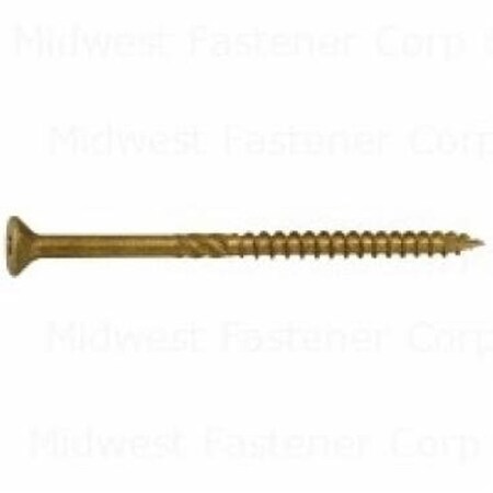 Midwest Fastener SaberDrive Deck Screw, #10 Thread, 3-1/2in L, Serrated Thread, Bugle Head, Star Drive, Type 17 Point, Stl 50747