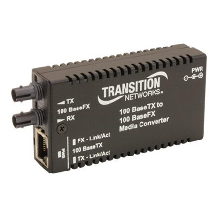 Transition Networks StandAlone Mini Fast Ethernet Media Converter 100 Mbps 11101491