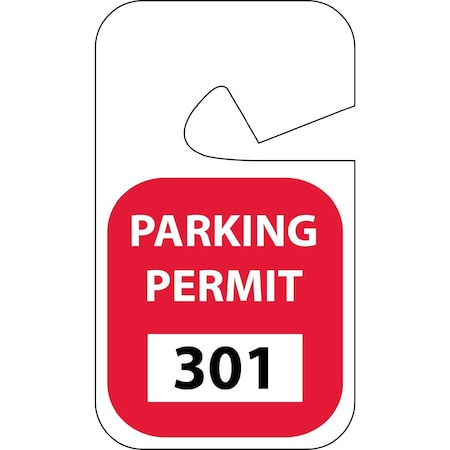 Nmc Rearview Mirror Hang Tag Red, Pk100 PP15D