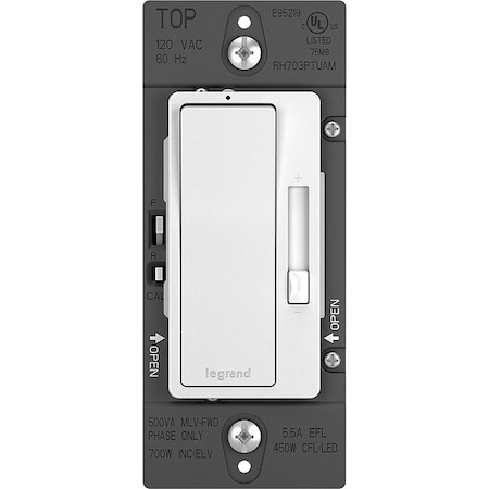 Pass & Seymour Lighting Dimmer, White, 120V AC RH703PTUWAMCC4